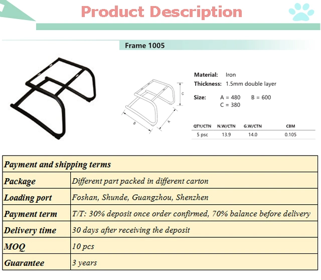 Metal Frame Chair Spare Parts/Components for Visitor/Executive Office Chair